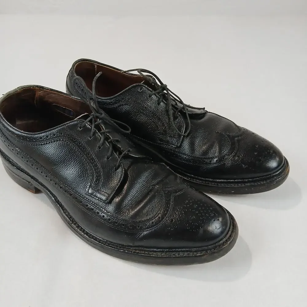 Vintage Allen Edmonds MacNeil Shoes Mens Size 10.5 C Wingtip Leather USA 90s